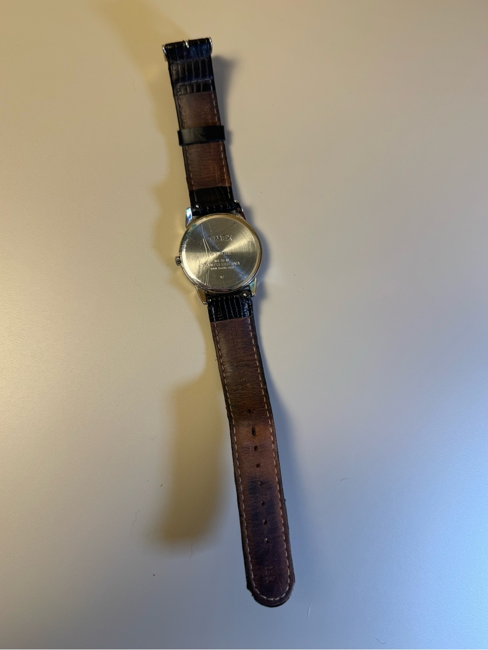 Timex Men’s Black Strap White Dial Indiglo WR Watch - Picture 5 of 6